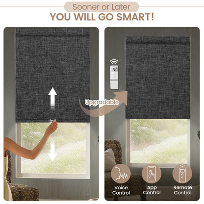 Kincmo No Drill Cordless Roller Shades 100% Blackout- Dual Sided