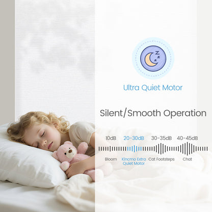 Kincmo No Drill Roller Shades, Motorized 75% Blackout Light Filtering - Elegant