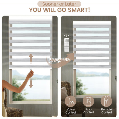 Kincmo No Drill Cordless Zebra Shades 90% Blackout - Flow
