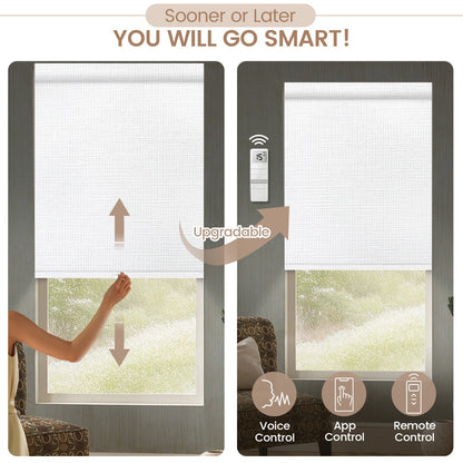 Kincmo No Drill Cordless Roller Shades 100% Blackout - Weave