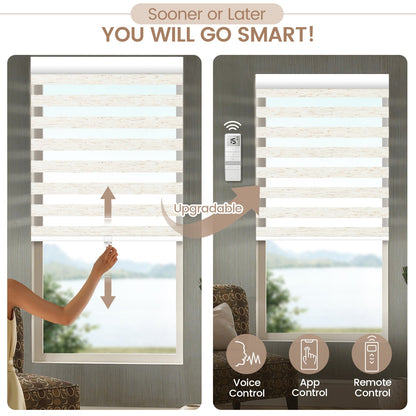 Kincmo No Drill Cordless Zebra Shades 75% Blackout - Linen