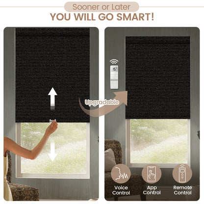 Kincmo No Drill Cordless Roller Shades 100% Blackout - Eclipse
