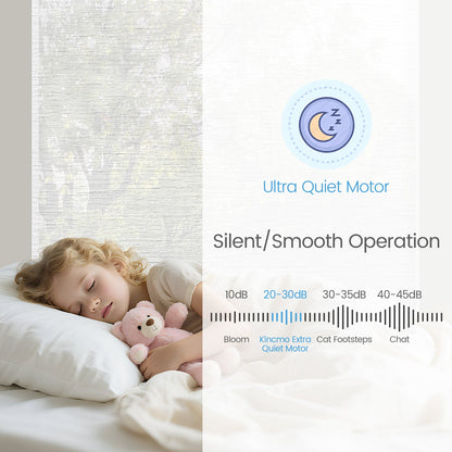 Kincmo Motorized Light Filtering Roller Shades 60% Blackout - Atlantic