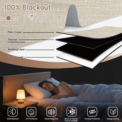Kincmo No Drill Cordless Roller Shades 100% Blackout - Aurora