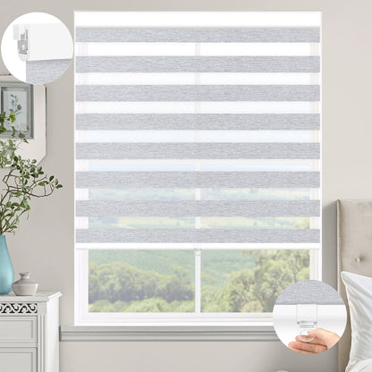Kincmo No Drill Cordless Zebra Shades 60%/75% Blackout - Monet