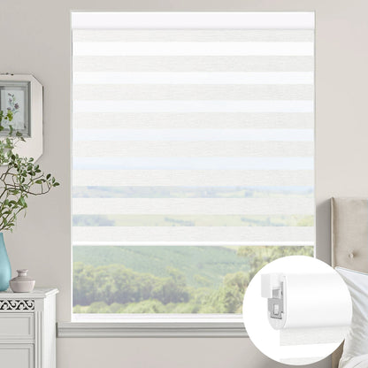 Kincmo No Drill Zebra Shades, Motorized 60/75% Blackout - Monet