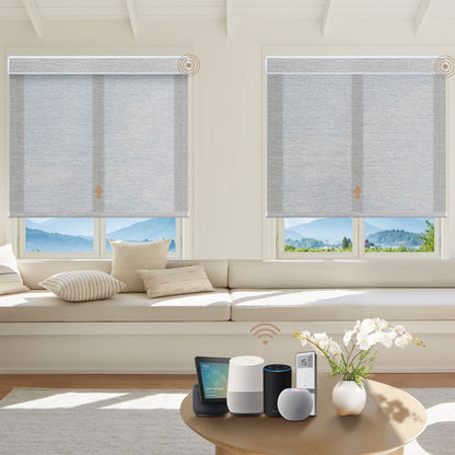 Kincmo Motorized Light Filtering Roller Shades 60% Blackout - Atlantic