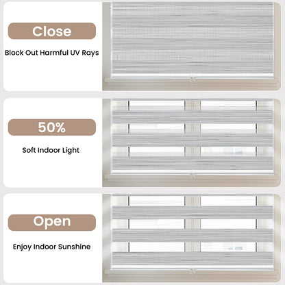 Kincmo Cordless Zebra Shades 90% Blackout - Flow