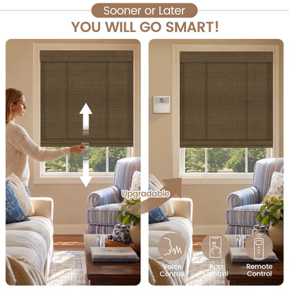 Kincmo Cordless 100% Bamboo Shades 50%/70%/100% Blackout - Pure Bamboo