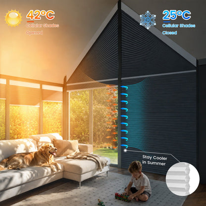 Kincmo Motorized Trapezoid Cellular Shades