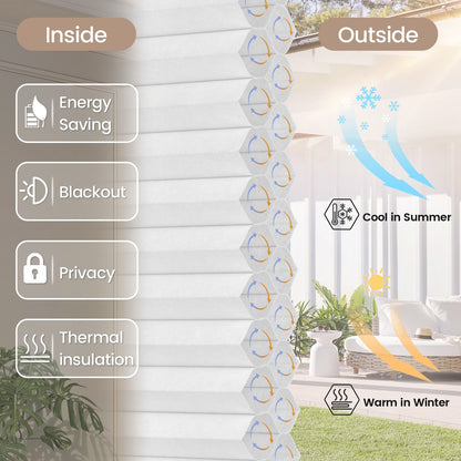 Kincmo Cordless Cellular Shades 100% Blackout, Noise Reduction | Double Cell