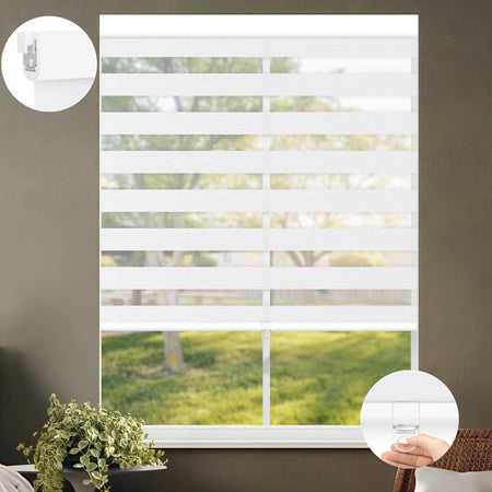 Kincmo No Drill Cordless Zebra Shades 70% Blackout - Galaxy