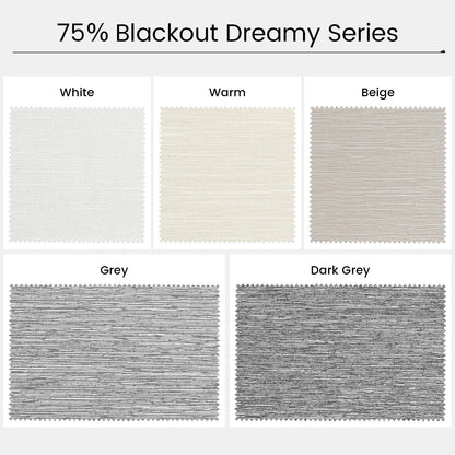 Kincmo No Drill Roller Shades, Motorized 75% Blackout Light Filtering - Dreamy