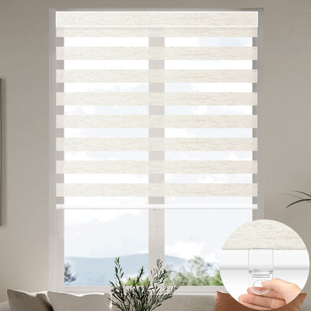 Kincmo Cordless Zebra Shades 75% Blackout - Linen