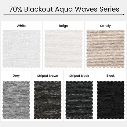 Kincmo Motorized Light Filtering Roller Shades 70% Blackout - Aqua Waves