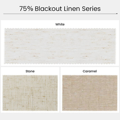 Kincmo No Drill Roller Shades, Motorized 75% Blackout Light Filtering - Linen