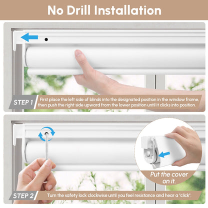 Kincmo No Drill Motorized Solar Shades, 0%/1%/3%/5% Openness For UV Protection