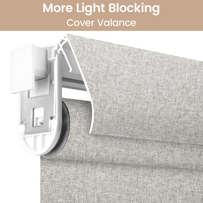 Kincmo No Drill Roller Shades, Motorized 100% Blackout - Mist