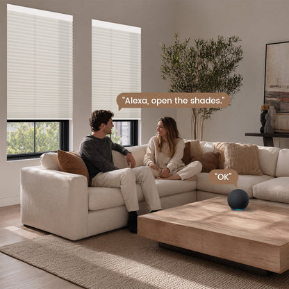 Kincmo No Drill Cellular Shades, Motorized Light Filtering