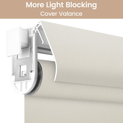 Kincmo No Drill Cordless Roller Shades 100% Blackout - Pure
