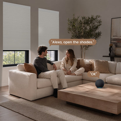Kincmo No Drill Cellular Shades, Motorized 100% Blackout | Double-Cell