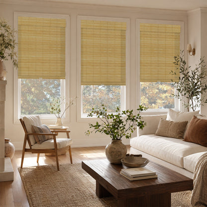 Kincmo Cordless 100% Bamboo Shades 50%/70%/100% Blackout - Pure Bamboo