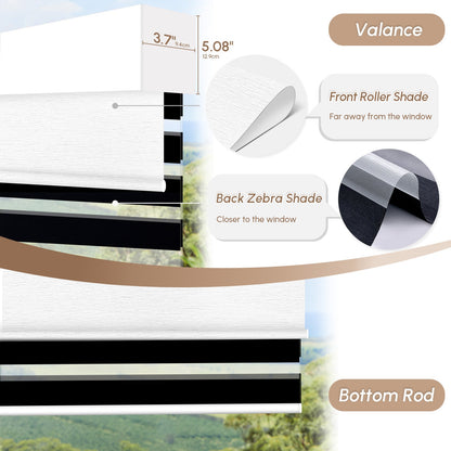 Kincmo Cordless Dual Shades | Roller Shades & Zebra Shades