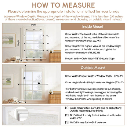 Kincmo No Drill Roller Shades, Motorized 100% Blackout - Linen