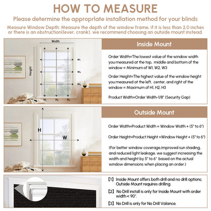 Kincmo No Drill Roller Shades, Motorized 100% Blackout - Eclipse