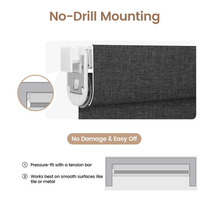 Kincmo No Drill Cordless Roller Shades 100% Blackout- Dual Sided