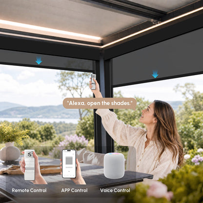 Kincmo Motorized Zipper Track Windproof & Smart Outdoor Screens