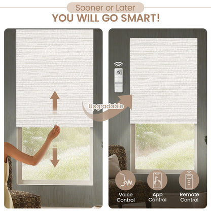 Kincmo Cordless 100% Blackout Roller Shades - Aqua Waves