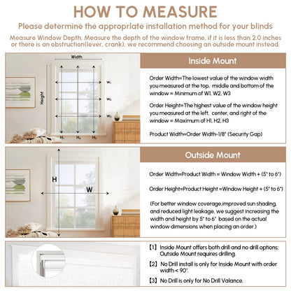 Kincmo No Drill Roller Shades, Motorized 100% Blackout - Classic