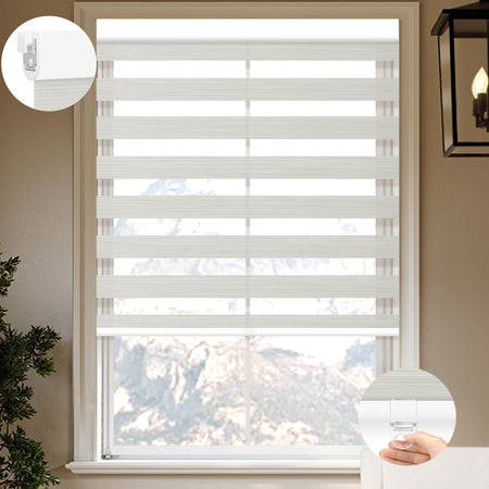 Kincmo No Drill Cordless Zebra Shades 90% Blackout - Flow