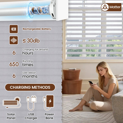 Kincmo Motorized  Sheer Shades 100% Blackout - Soft