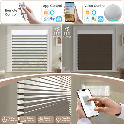 Kincmo Motorized Light Filtering Sheer Shades 75% Blackout - Soft