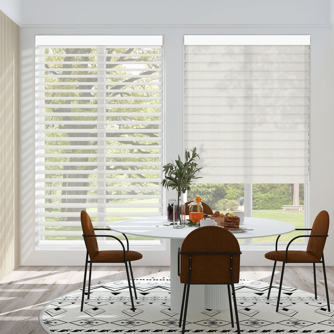 Kincmo Motorized Light Filtering Sheer Shades 75% Blackout - Linen