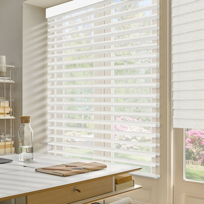 Kincmo Motorized Light Filtering Sheer Shades 75% Blackout - Linen