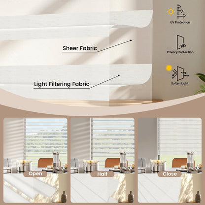 Kincmo Motorized Light Filtering Sheer Shades 75% Blackout - Linen
