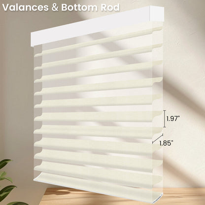Kincmo Motorized Light Filtering Sheer Shades 75% Blackout - Linen