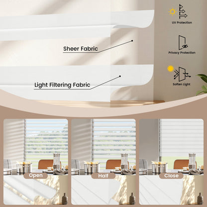 Kincmo Motorized Light Filtering Sheer Shades 70% Blackout - Voile