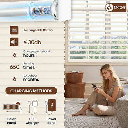 Kincmo Motorized Light Filtering Sheer Shades 70% Blackout - Voile