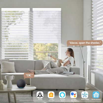 Kincmo Motorized Room Darkening Sheer Shades 90% Blackout - Muse