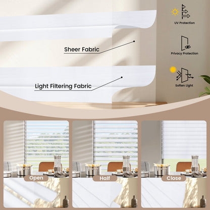 Kincmo Motorized Room Darkening Sheer Shades 90% Blackout - Muse