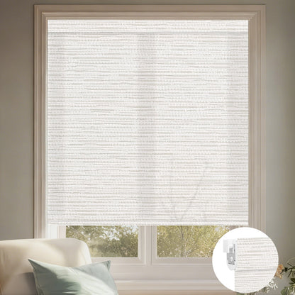 Kincmo No Drill Roller Shades, Motorized 70% Blackout Light Filtering - Aqua Waves