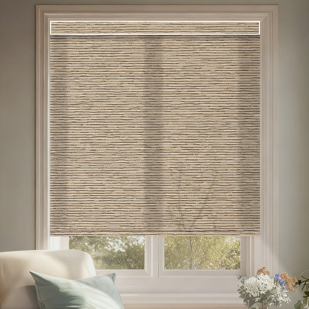 Kincmo Motorized Light Filtering Roller Shades 70% Blackout - Aqua Waves