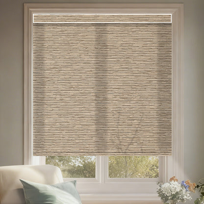 Kincmo Motorized Light Filtering Roller Shades 70% Blackout - Aqua Waves