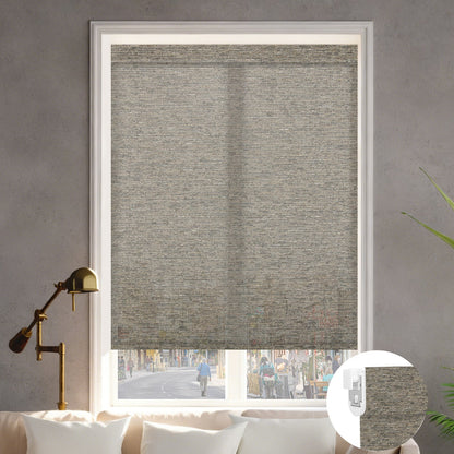 Kincmo No Drill Roller Shades, Motorized 60% Blackout Light Filtering - Atlantic