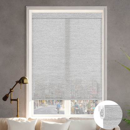 Kincmo No Drill Roller Shades, Motorized 60% Blackout Light Filtering - Atlantic
