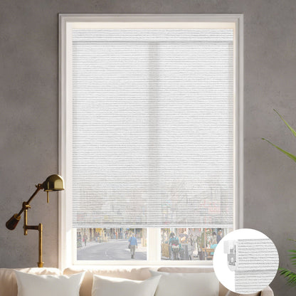Kincmo No Drill Roller Shades, Motorized 60% Blackout Light Filtering - Atlantic